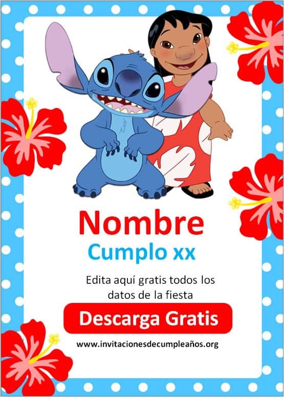 Tarjeta de cumpleaños de Stitch